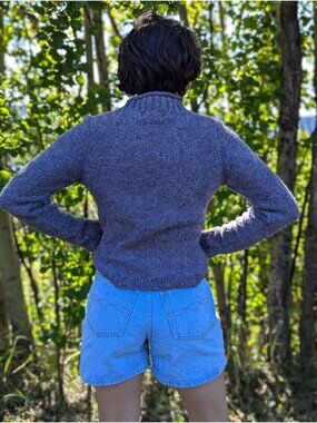 Vintage Lavender Wool Cable Knit Sweater - Women's Size S